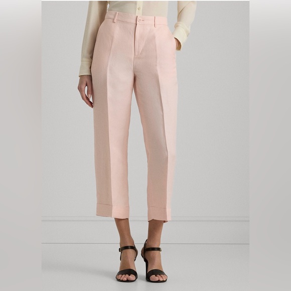 Ralph Lauren Linen-Blend-Twill Cropped Pant - Picture 2 of 5